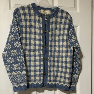 mac & jac Navy and Cream Patterned Cardigan